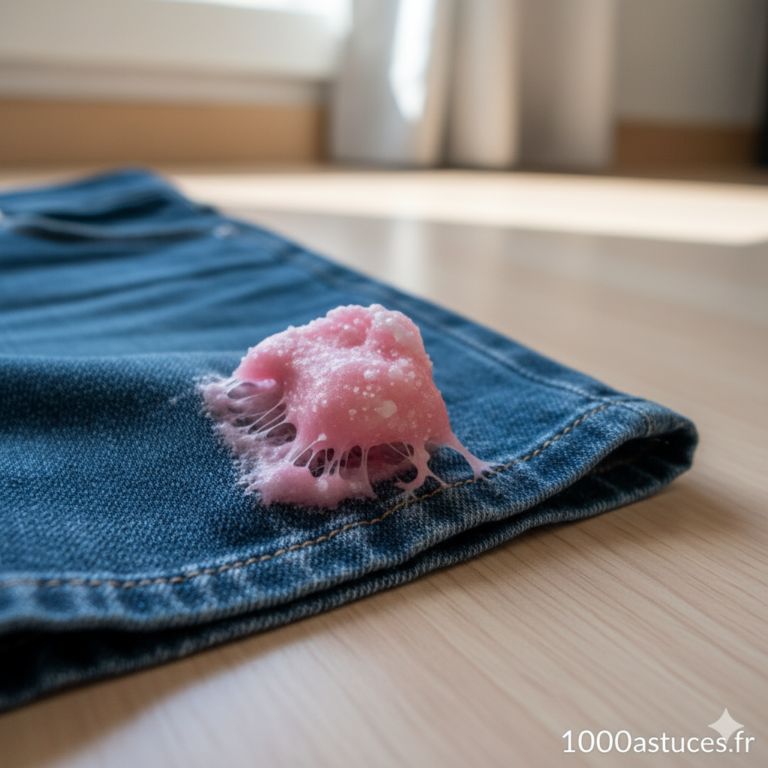 Un chewing-gum collé sur un vêtement, un tapis ou du cuir ? Découvrez des astuces efficaces pour le retirer facilement. Toutes les méthodes sont sur 1000astuces.fr. #chewinggum #tache #nettoyage #textile #astucesmaison