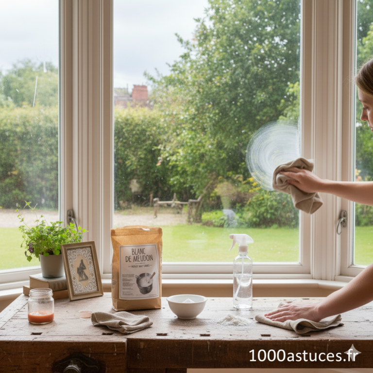 Le blanc de Meudon est idéal pour nettoyer les vitres sans traces. Découvrez une méthode naturelle pour un résultat impeccable sur 1000astuces.fr. #vitres #nettoyage #blancdeMeudon #maison #astucesnaturelles