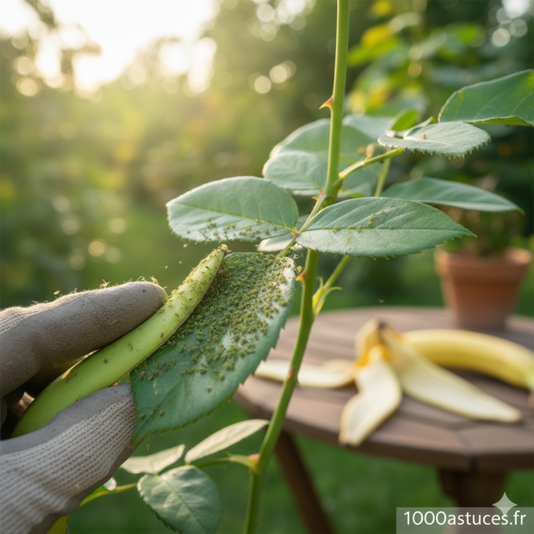 Des pucerons sur vos plantes ? Découvrez une astuce naturelle étonnante à base de peau de banane pour protéger votre jardin. Toutes les méthodes sont sur 1000astuces.fr. #pucerons #jardin #banane #naturel #astucesjardin