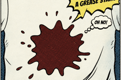 Un t xhirt avec une tache de gras . Astuce naturelle pour enlever le beurre ou matiere grasse. 1000astuces.fr