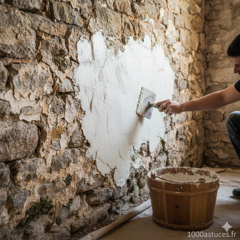 Le blanc de Meudon permet de fabriquer un enduit écologique, idéal pour préparer un support, rénover un mur ou créer un effet décoratif naturel. Découvrez la recette simple et polyvalente sur 1000astuces.fr. #blancdeMeudon #enduit #DIY #rénovation #écologique #maison