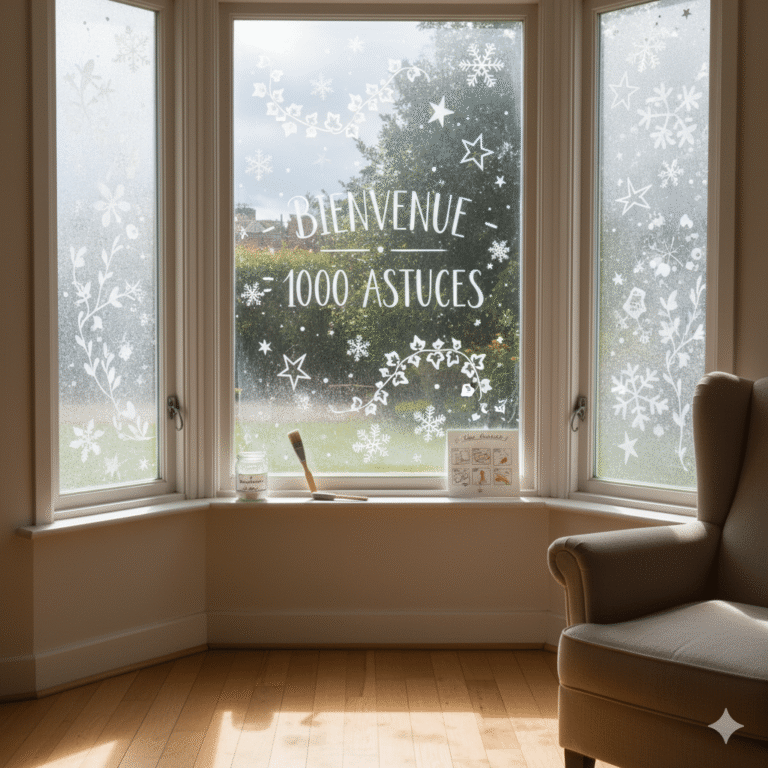 Le blanc de Meudon permet de créer des décorations temporaires sur les vitres : motifs, pochoirs, ambiance festive… Découvrez comment faire sur 1000astuces.fr. #vitres #décoration #blancdeMeudon #DIY #Noël