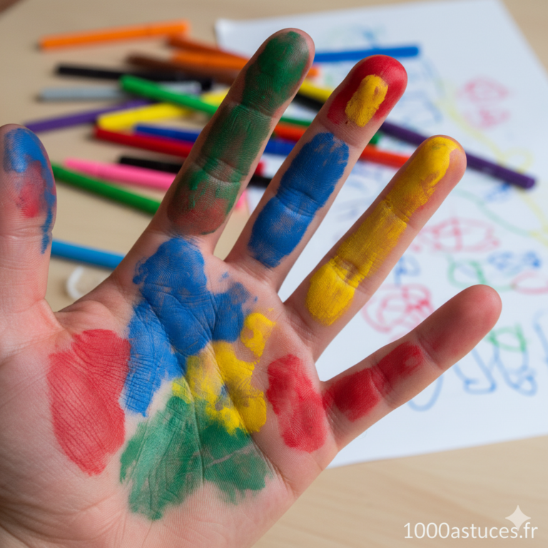 Découvrez une astuce étonnante pour retirer facilement les traces de feutre sur les doigts grâce à la peau de banane. Toutes les étapes sont sur 1000astuces.fr. #feutre #mains #astucesnaturelles #quotidien