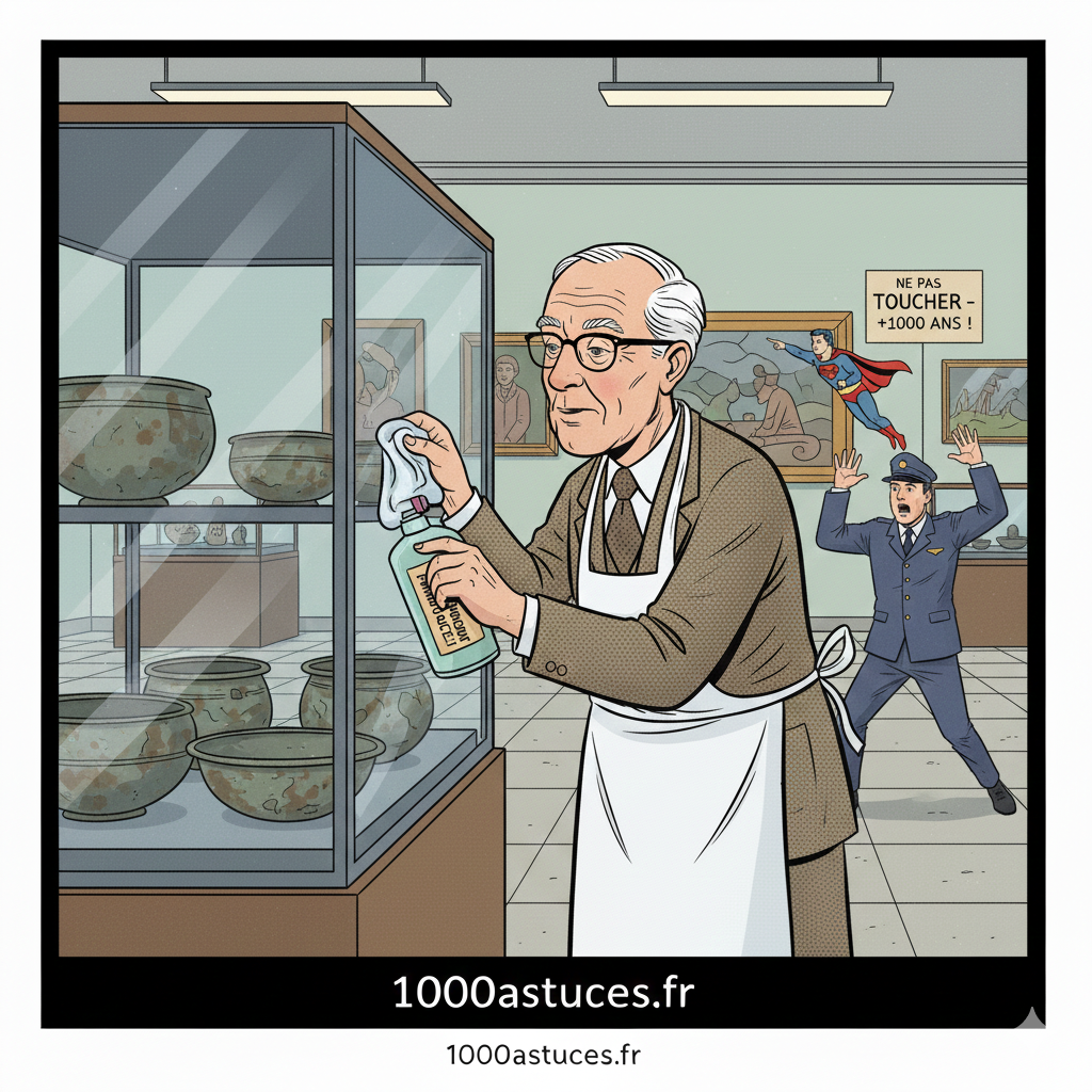 un homme s'apprete à nettoyer des bols en étain vieux de plus de 1000ans . Astuces pour rénover l'étain . 1000astuces .fr