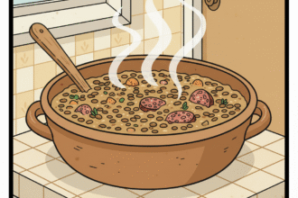 illustration d'un plat de délicieuses lentilles fumantes.astuces pour avoir des lentilles tendres