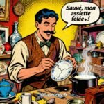 un brocanteur ravi de réparer son assiette félée.astuce pour réparer une assiette félée.1000astuces.fr
