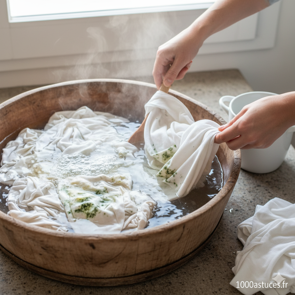 Blanchir du linge piqué ou moisi