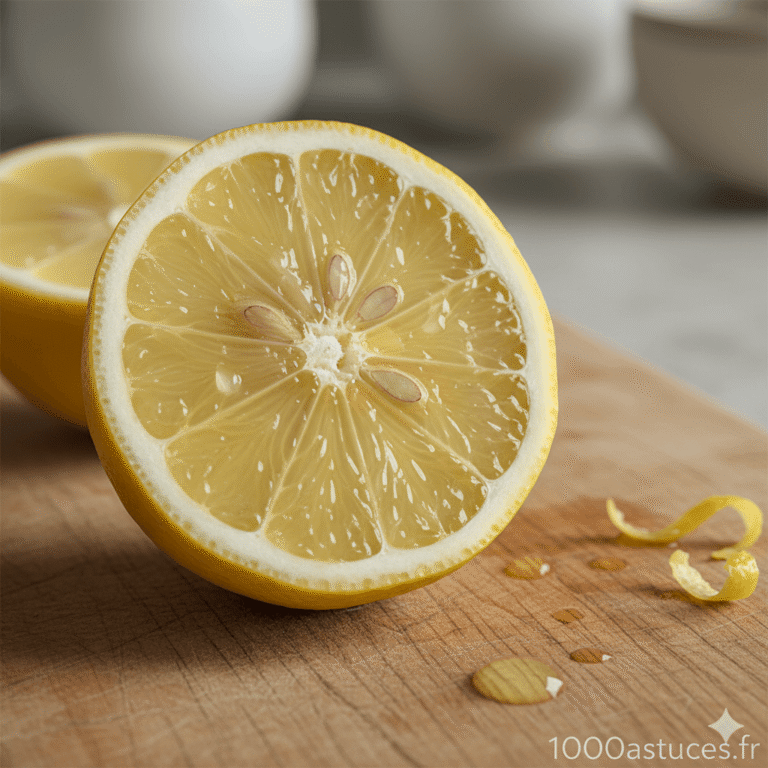 Votre citron s’abîme trop vite une fois coupé ? Découvrez des astuces naturelles pour le conserver plus longtemps et éviter la moisissure. Toutes les méthodes sont sur 1000astuces.fr. #citron #conservation #antigaspi #cuisine #astucesmaison