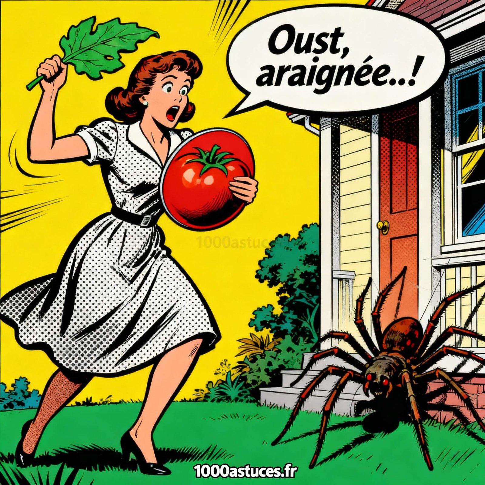 une femme fait fuir une araignee. Astuces naturelle pour fair fuir les araignées . 1000astuces.fr