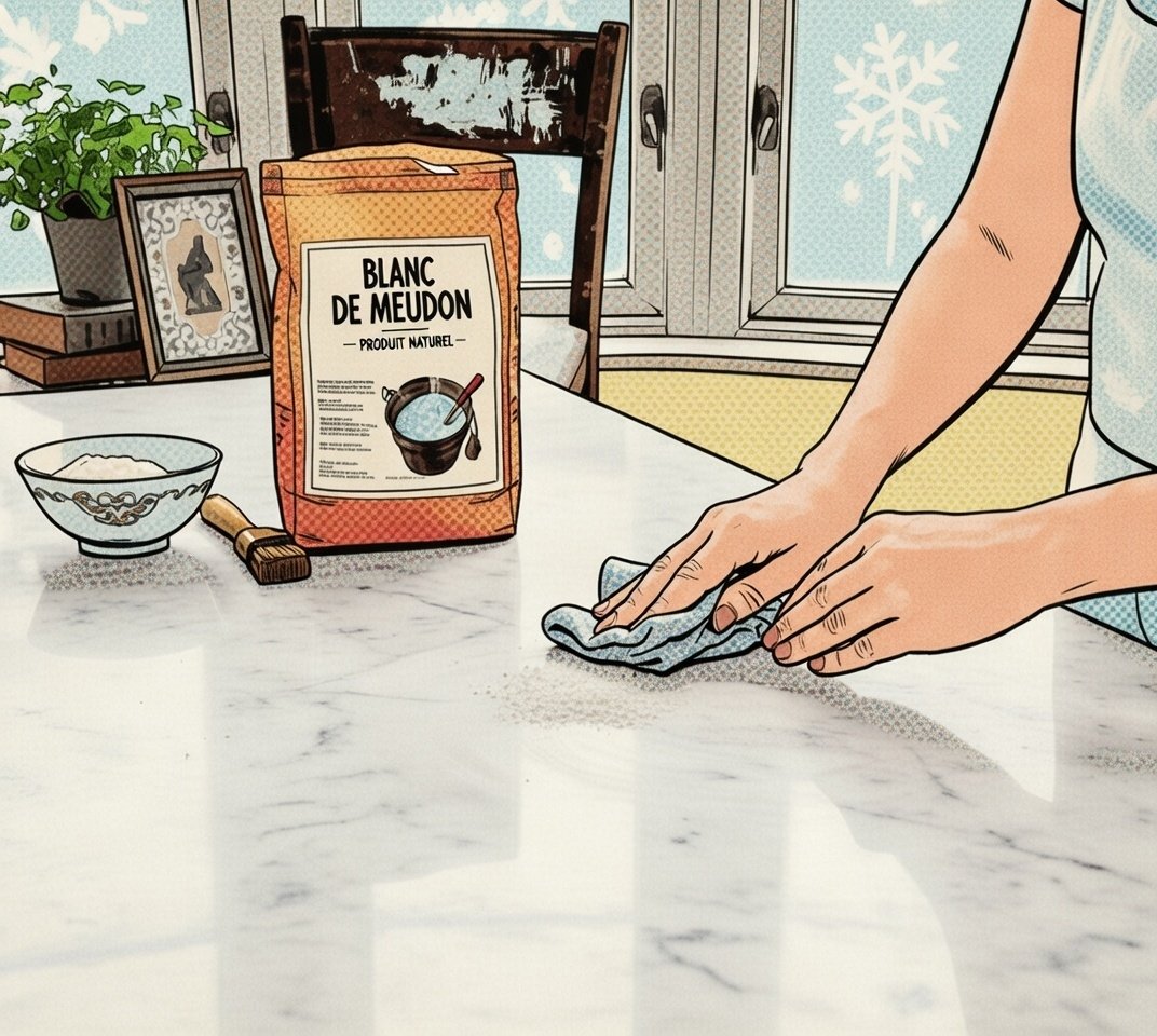 Le blanc de Meudon est parfait pour nettoyer et raviver le marbre sans l’abîmer. Découvrez comment l’utiliser efficacement sur 1000astuces.fr.