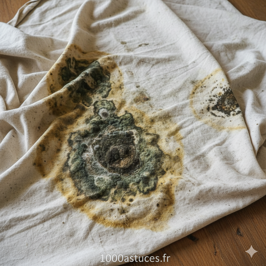 Taches de moisi sur un tissu 