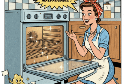 Une ménagère s'extasie devant son four propre. Astuces pour nettoyer naturellement un four très sale .1000astuces.fr