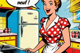 Une femme s'extasie devant sa plaque electriquecomme neuve.Astuce pour nettoyer naturellement des plaques electriques