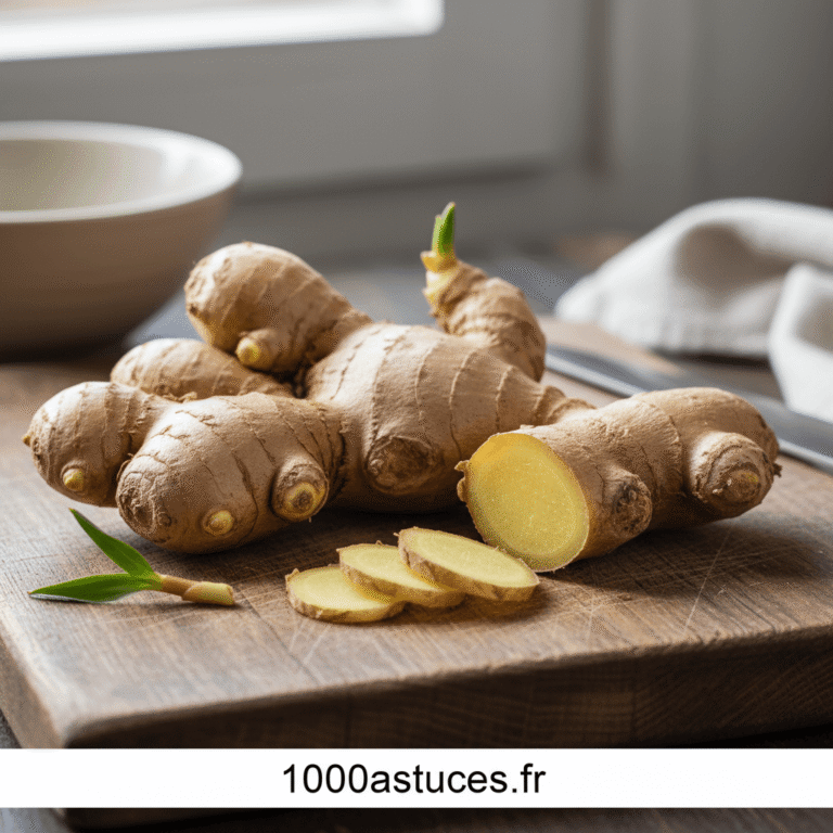 Votre gingembre s’abîme trop vite ? Découvrez des astuces simples pour le conserver plus longtemps au frigo, au congélateur ou dans un bocal. Toutes les méthodes sont sur 1000astuces.fr. #gingembre #conservation #antigaspi #cuisine #astucesmaison