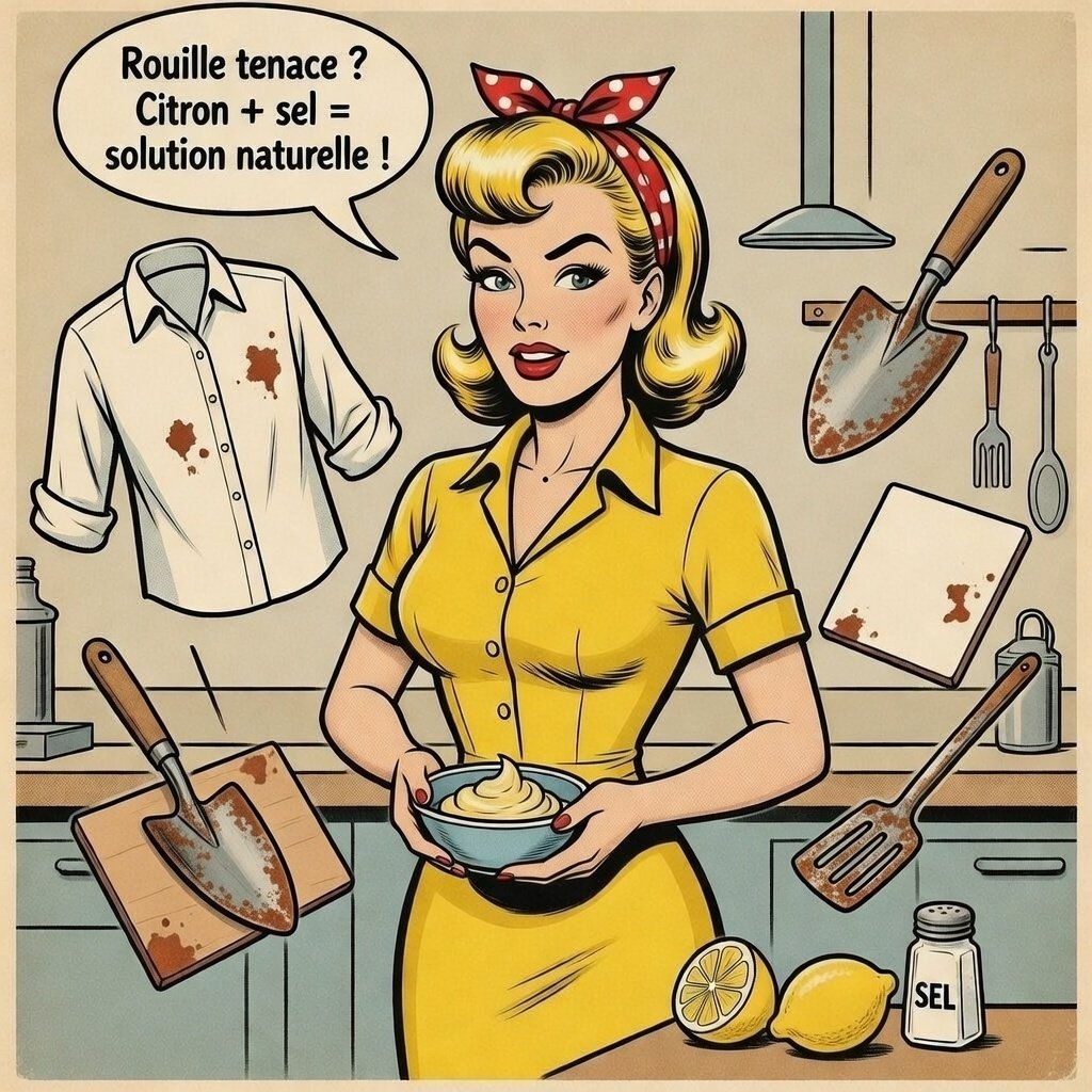 Astuce pour enlever la rouille sur différents matériaux . Sel + citron