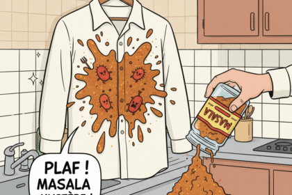 Une chemise tachée avec du massala. Astuces naturelles pour enlever une tache de massala. 1000astuces.fr
