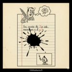 Une feuille d'écriture avec une tache d'encre . Astuces pour enlever les taches d'encre sur papier . 1000astuces.fr