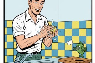 un homme se frotte les mains avec du citron pour enlever mauvaise odeur . astuces naturelles pour retirer les mauvaises odeurs sur les mains . 1000astuces.fr