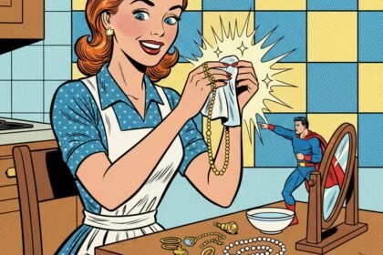 une jeune femme nettoie son collier en or. Astuces naturelle pour faire briller l'or . 1000astuces.fr