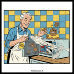 un vieil homme nettoie son four à micro-ondes . Astuces naturelles pour nettoyer micro-ondes .1000astuces.fr