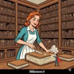 une jeune femme nettoie les tranches d'un livre. Astuces naturelles et securisées.1000astuces.fr