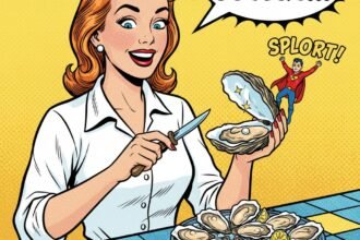 une jeune femme ouvre des huitres . Astuce pour ouvrir les huitres facilmeent .1000astuces.fr