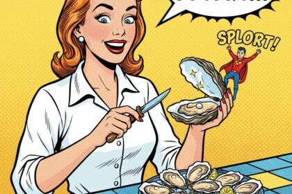 une jeune femme ouvre des huitres . Astuce pour ouvrir les huitres facilmeent .1000astuces.fr