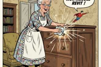 une vieille femme ravive un meuble sale . Astuces naturelles pour raviver un meuble sale . 1000astuces.fr