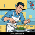 un homme revitaise des épinards fanés . Astuces avec sucre et vinaigre.1000astuces.fr