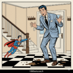 Un homme découvre des taches de boue sur ses chaussures . Astuces pour enlever une tache de terre ou de boue sur textiles. 1000astuces.fr