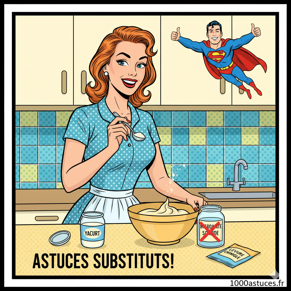 Une jeune femme fais de la patisserie et utilise un substitut à la levure chiique . Astuces pour remplacer la levure chimique. 1000astuces.fr