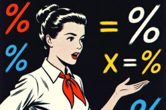 Une maitresse d'école explique les poucentages au tableau . Astuces pour s'en sortir facilement avec les % . 1000astuces.fr