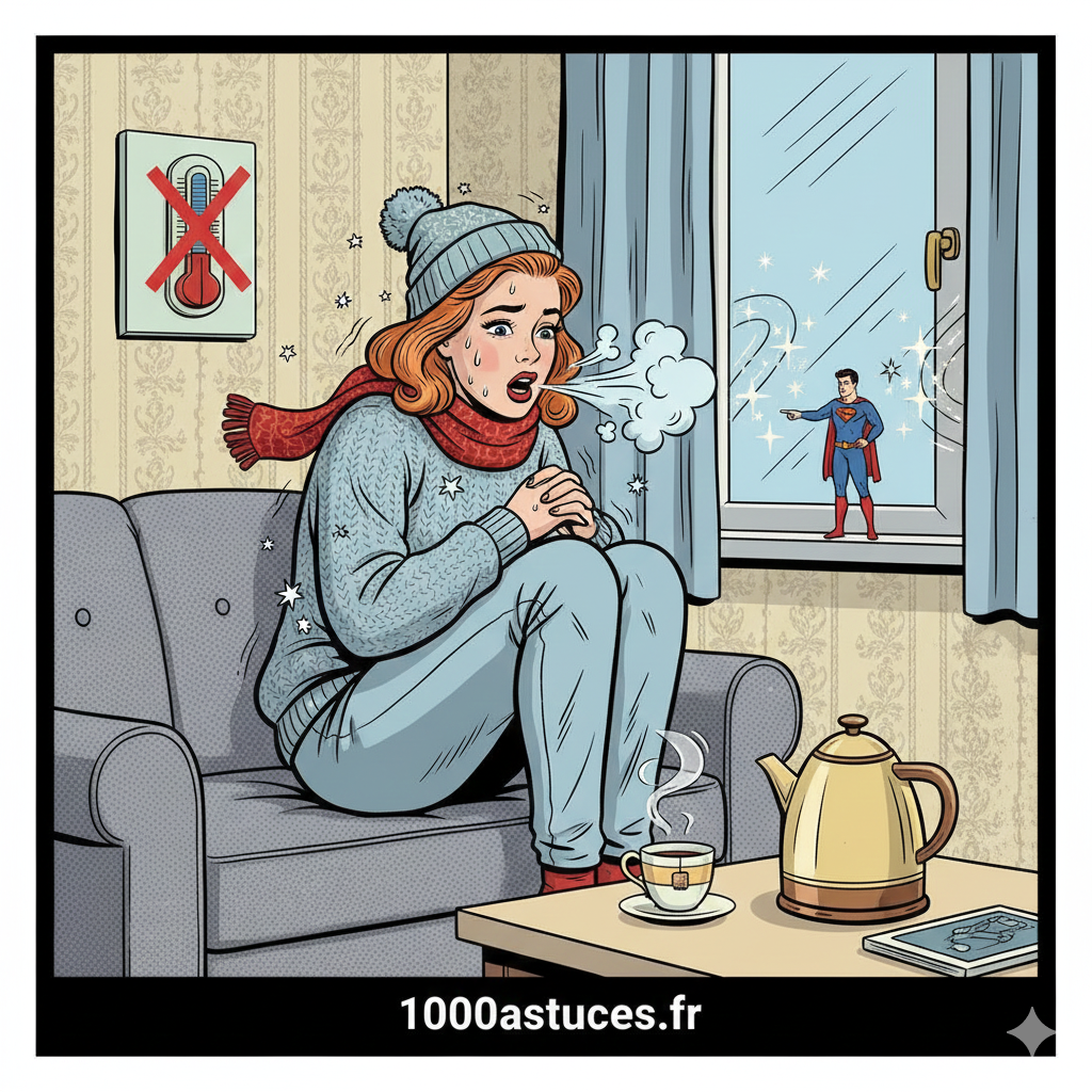 une jeune femme greloote dans son salon. Astuces pour faire des economies d'energie . 1000astuces.fr