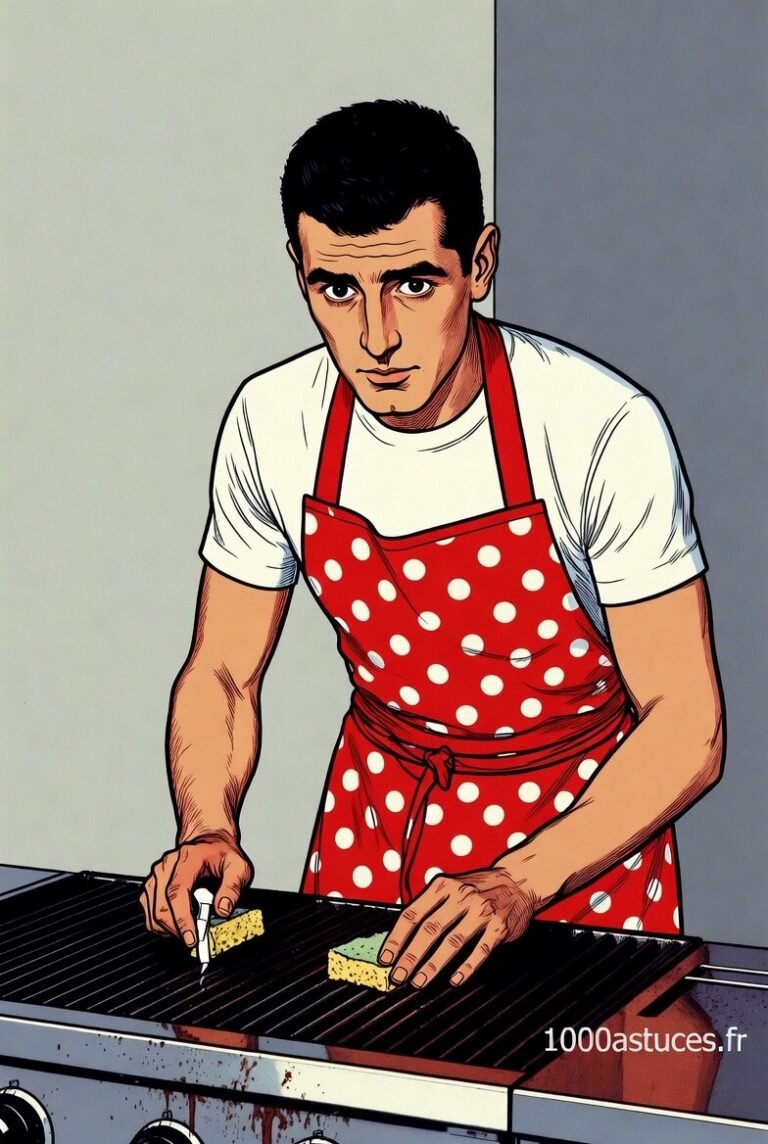 Votre plancha est encrassée ? Découvrez une méthode simple et naturelle pour enlever les résidus brûlés et faire briller la surface sans effort. Idéal après chaque cuisson. Toutes les étapes sont sur 1000astuces.fr. #plancha #nettoyage #cuisineextérieure #bicarbonate #vinaigreblanc #graisse #astucesmaison