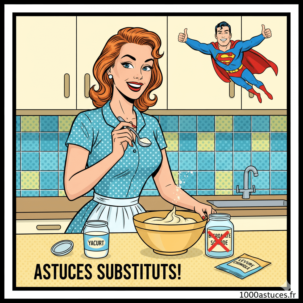 Plus de levure chimique sous la main ? Pas de panique ! Il existe des alternatives simples, naturelles et ultra‑efficaces pour faire lever vos gâteaux, muffins et pâtes maison. Poudre à lever maison, duo bicarbonate + citron, yaourt, aquafaba… découvrez les meilleures solutions pour réussir toutes vos recettes sans levure chimique. Le guide complet est sur 1000astuces.fr. #cuisine #astucescuisine #levurechimique #bicarbonate #pâtisserie #recettefacile #faitmaison