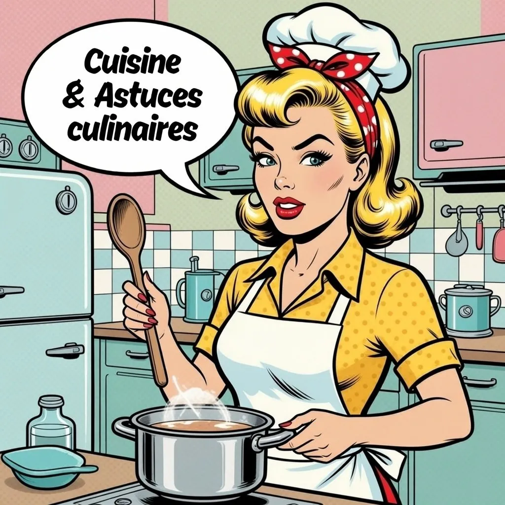 Mina pop dans la cuisine . Cuisine & Astuces culinaires . Illustration pop art