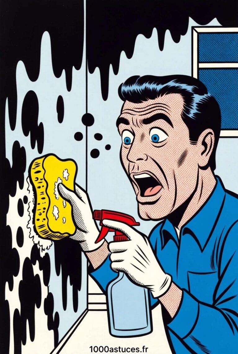 Illustration pop art d'un mur avec du moisi .