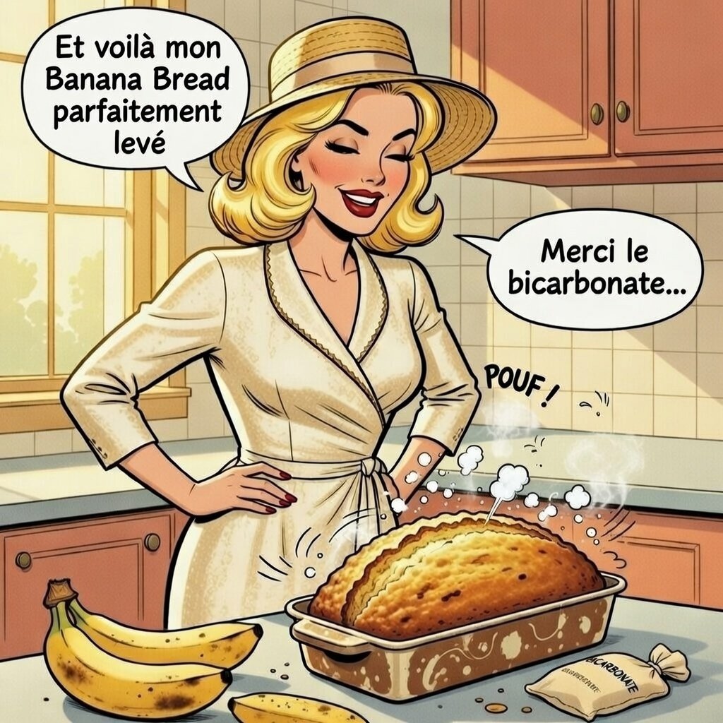 Mina Pop utilise du baking soda ou bicarbonate pour faire lever son banana bread.
