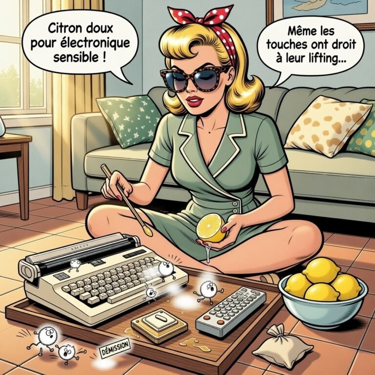 mina pop utilise du citron pour nettoyer des objets electoniques ;