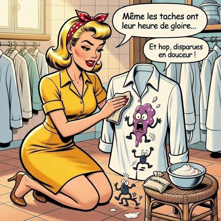 Mina Pop applique du bicarbonate de soude (baking soda) pour enlever une tache de vin