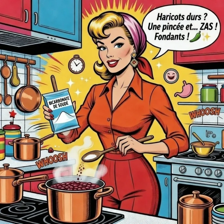 Mina met du bicarbonate de soude dans les haricots pour les attendrir