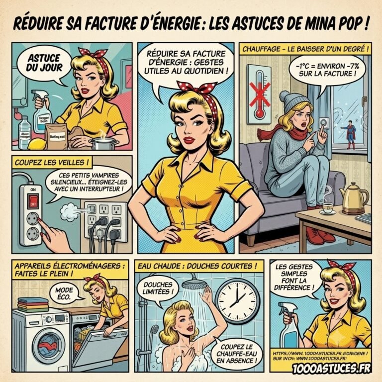 BD illustrant Mina Pop qui économise l'énergie