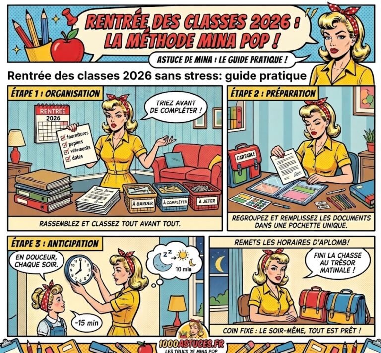 Mina prépare la rentrée scolaire des enfants